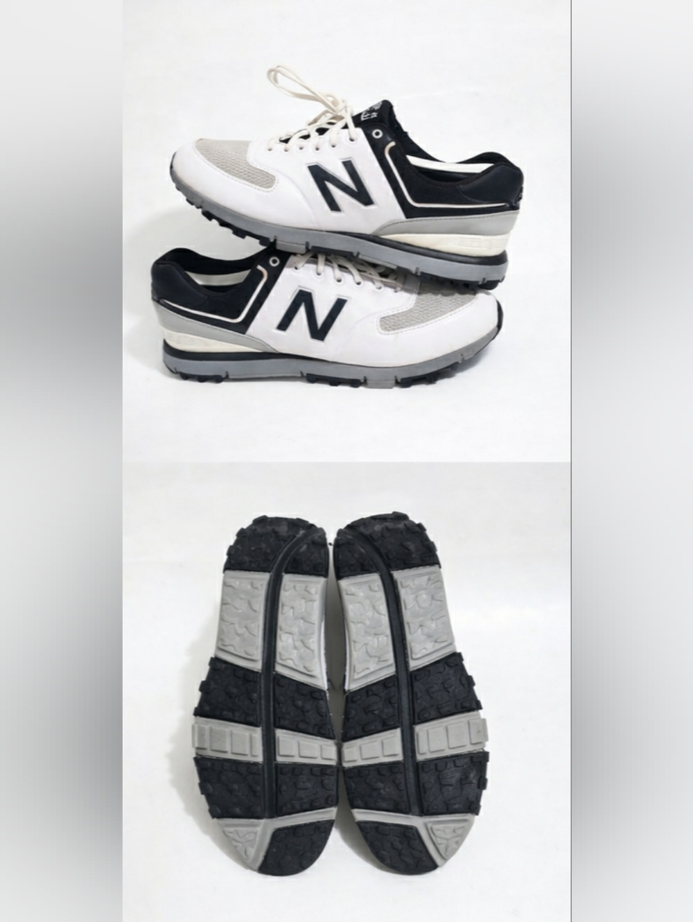 New Balance 518 Golf Shoes Men 11.5 D White Black Gray Spikeless NBG618 Well Kep